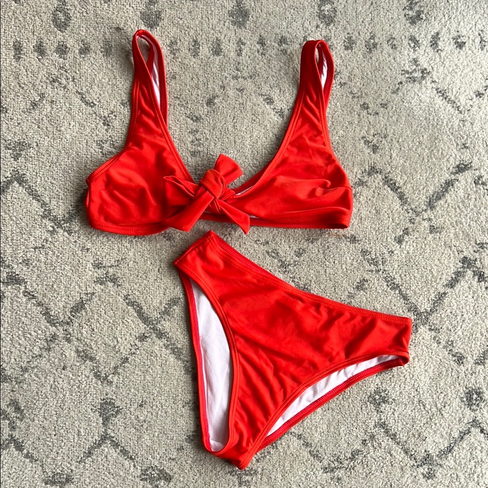 Red Bow Bikini Set